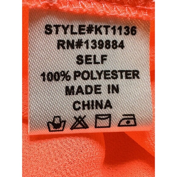 A.PEACH Top Crochet Sleeveless Flowy Peasant Boho Festival Coral Oversize Tank M - Picture 8 of 9